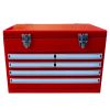 Yakimoto Nostalgia Series 21 Qt. Retro Industrial Toolbox Style Metal Cooler - 20L Portable Red Ice Chest for Camping, Tailgating & Garage
