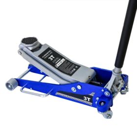 3T Aluminum Iron Horizontal Jack (Option: Blue)