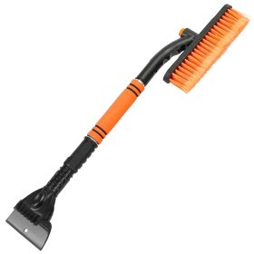 3 Color Options -- 1Pc 3 In 1 Windshield Ice Scraper Extendable Car Snow Removal Tool Telescoping Car Broom Snow Shovel Automobile Frost Removal (Option: Orange)
