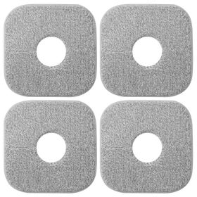 4Pcs Square Microfiber Mop Pads For Home Cleaning Reusable Machine Washable Flat Mop Replacements For Wet And Dry Floor Cleaning (Option: 4PcsMopPads)