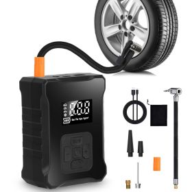 1Pc 150PSI Cordless Tire Inflator Digital Air Compressor With LED Light Emergency Power Bank For Cars Motorcycles Bicycles Balls (Option: NoCarCharge)